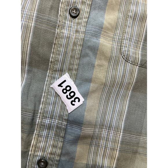 Cabelas Green Plaid Short Sleeve Button Up Shirt Mens L Reg - Picture 5 of 5